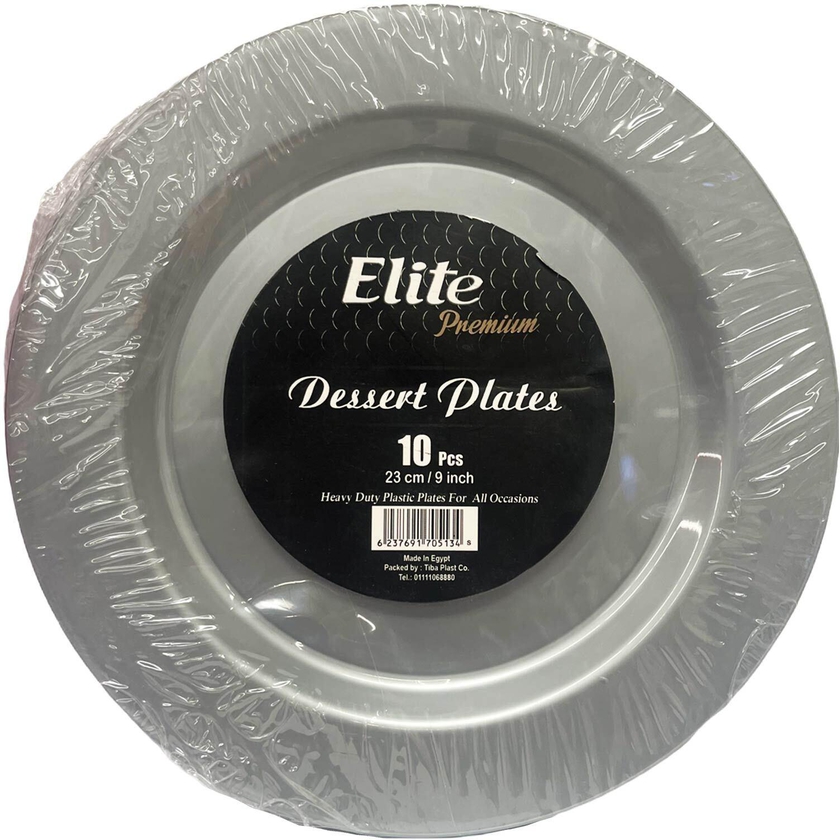 Elite Dishes - Medium - Silver - 10 Pieces