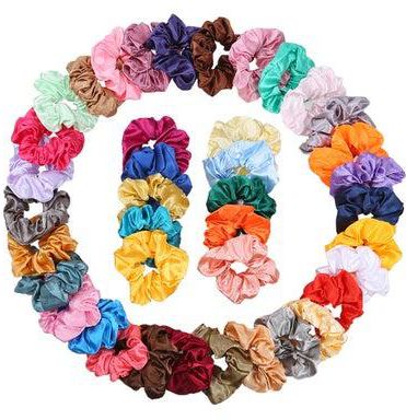 40-Piece Scrunchies Elastic Hair Band Set Multicolour