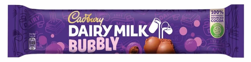 Cadbury Dairy Milk Bubbly Chocolate Bar - 28 gram