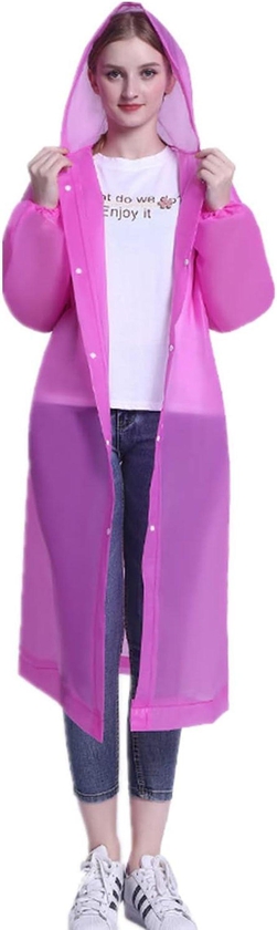 Unisex EVA Rain Jacket With Hood Pink