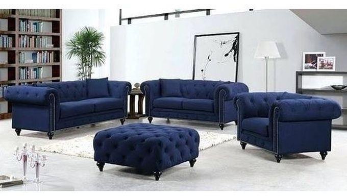 OMEGA FUR Royal Blue Fabric 7Seater Set Lagos,IBD,Ogun)