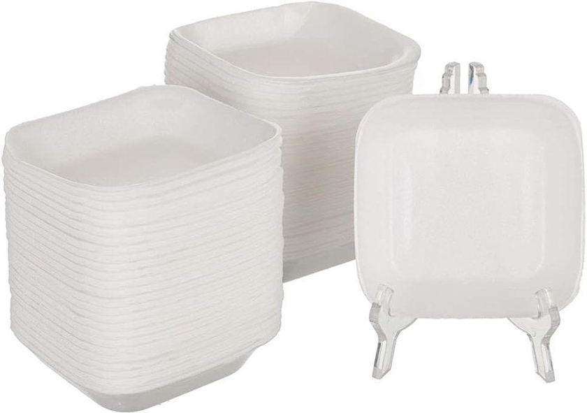 Ramadan Disposable Foam 1/4 Kilo Plates With Lids 25 Pcs