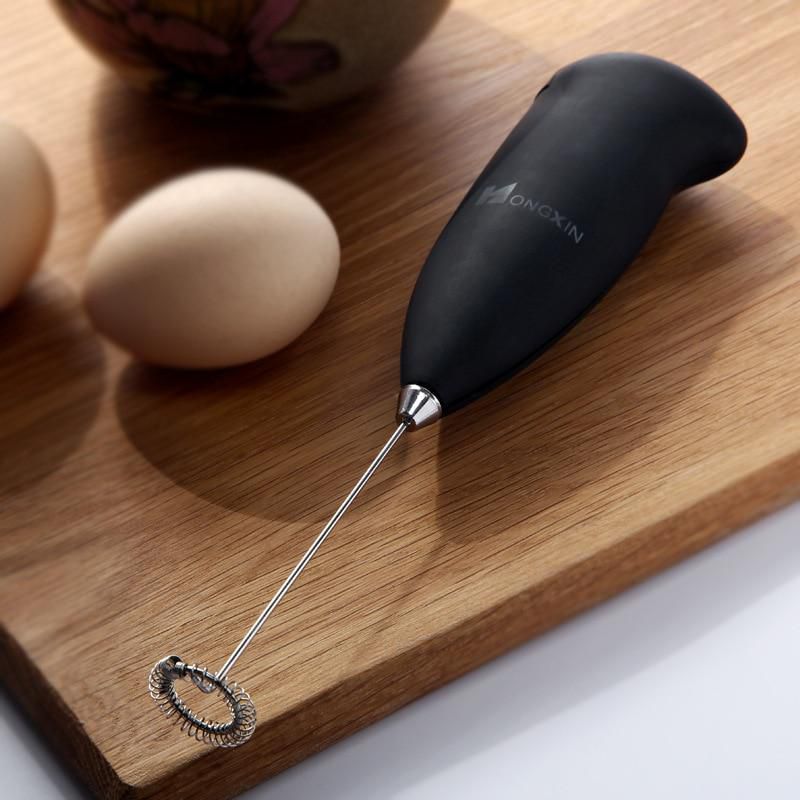 Household Stainless Steel Egg Beater Mini Electric Fancy Coffee Bubbler Milk Agitator Without Battery