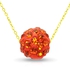 18 Karat Solid Yellow Gold Simple 10 mm Crystal Ball Pendant Necklace