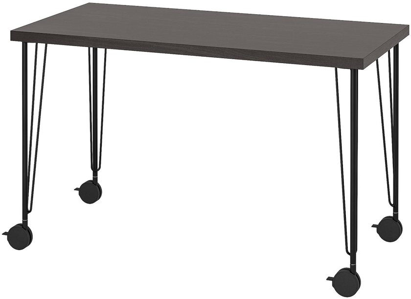 LAGKAPTEN / KRILLE Desk - black-brown/black 120x60 cm