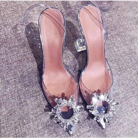 Ladies Transparent Hill Doted Sandals
