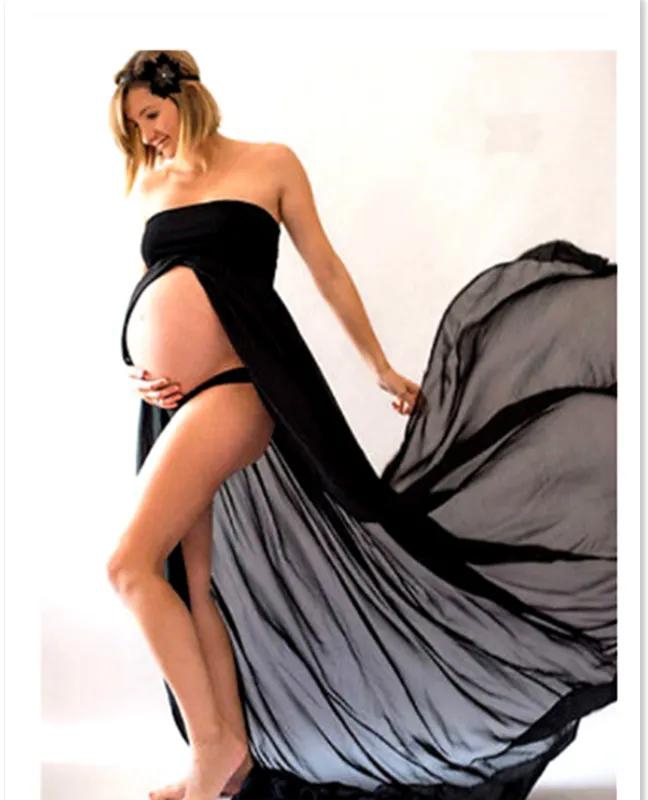 Sexy Maternity Dress for Photo Shoot Photography Women Pregnancy Dress Lace Long Strapless  Dress