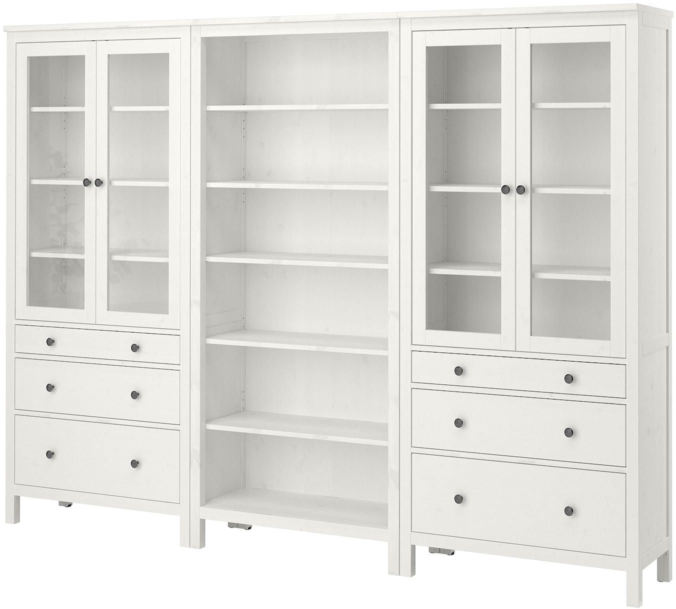 HEMNES Storage combination w doors/drawers - white stain 270x197 cm