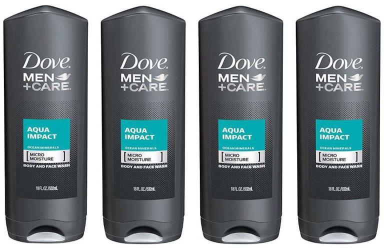 Pack Of 4 Men Care Aqua Impact Body And Face Wash 4 x 532 ml