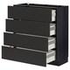 METOD / MAXIMERA Base cab 4 frnts/4 drawers, black Enköping/brown walnut effect, 80x37 cm - IKEA