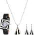 Charles Delon Splendaur Women's White Dial Leather Band Watch & Jewelry Set - 5299 LPWB