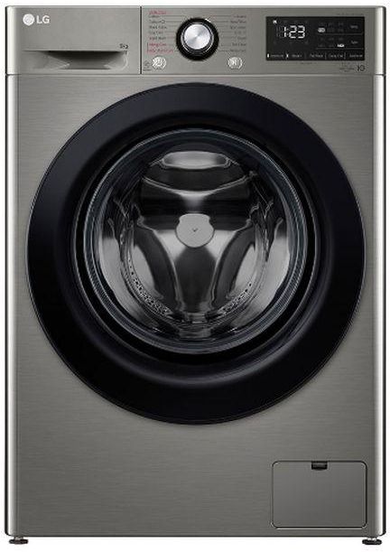 LG VIVACE WASHING MACHINE FRONT LOADING 9 KG 1400 RPM WITH STEAM PLATINUM F4R3VYG6P