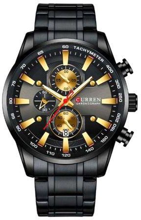 Men's Water Resistant Chronograph Watch 8351 - 47 mm - Black