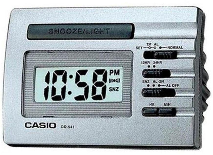 Casio DQ-541D-8RDF Digital Travel Alarm Clock -Silver