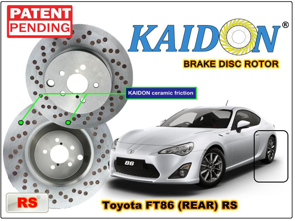 Kaidon-brake Toyota FT86 Disc Brake Rotor (REAR) type "RS" spec
