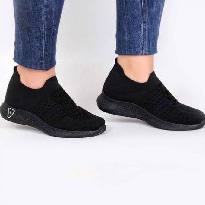 Fashion Sneakers Without Lace For Women - Black