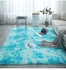Tie-Dye Style Fluffy Floor Rug Light Blue/White 600x1200millimeter