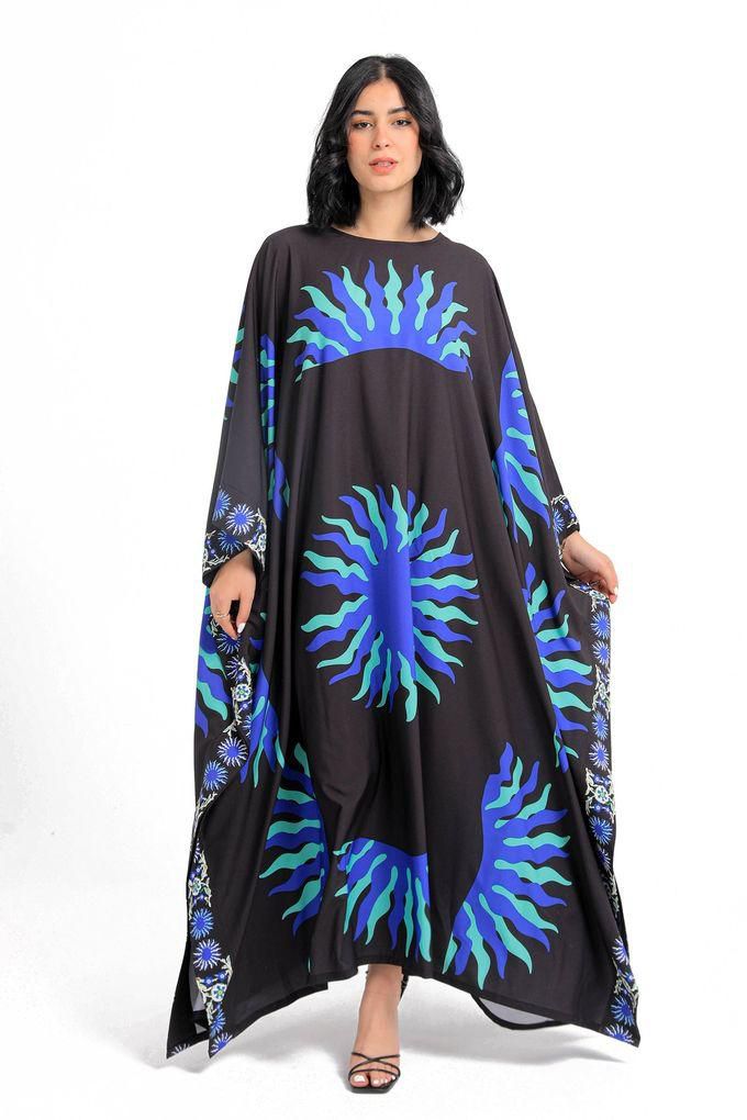 Carina Viscose Printed Poncho Dress