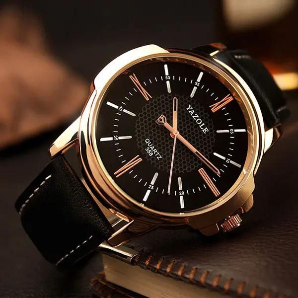 Rose Gold Wrist Watch Men Top Brand Luxury Famous Male Clock Quartz Watch Gold Wrist Watch