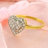 Vera Perla 10K Solid Gold 0.26ct Genuine Diamond Heart Ring - Size US 6.5