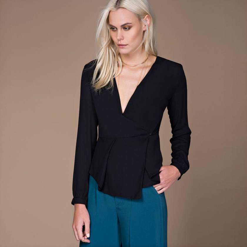 Milla by Trendyol Casual Long Sleeve Top for Women - 36 EU, Black