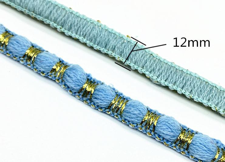1Yard 12mm Bamboo-Shaped Ribbon Sewing Lace Knitted Fabric Handmade