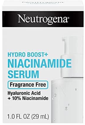 Neutrogena Multi Action Hydro Boost+10% Niacinamide Face Serum, Hydrating Face Serum With Vitamin B3 & Hyaluronic Acid to Improve Uneven Tone & Dull Complexion, Fragrance-Free,10% Niacinamide,1 fl.oz