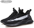 Waanzilish Mens Sneakers Sports Shoes Breathable Casual Running Shoes-Black.