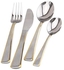 بيرجير مجموعة ادوات مائدة فضية من 24 قطعة مع حامل دائري من الستانلس ستيل تتضمن 6 سكاكين وشوكة وملعقة شاي مصقولة ومراة للعشاء، امنة للاستخدام في غسالة الصحون