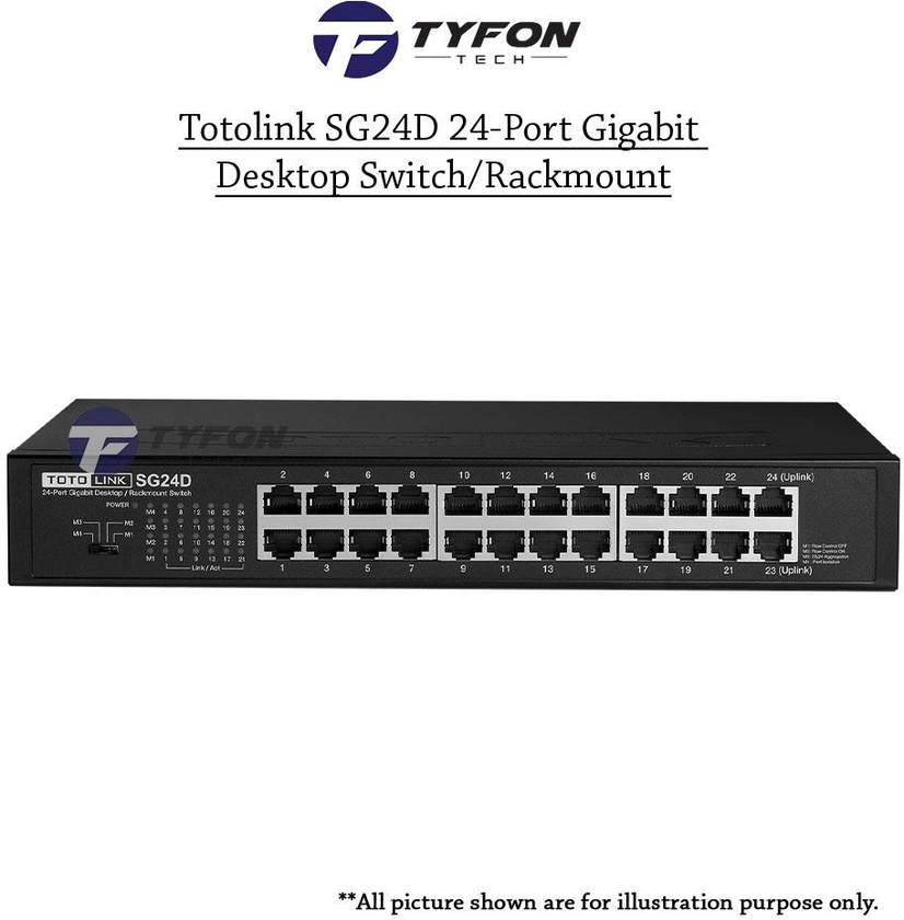 Totolink SG24D 24-Port 10/100/1000Mbps Gigabit Desktop Switch Rackmount