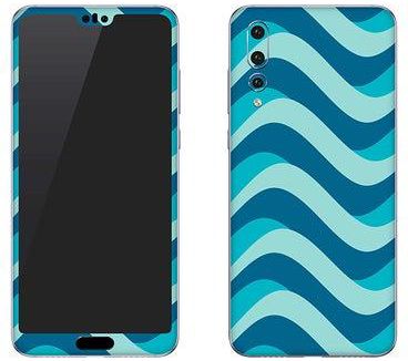 Vinyl Skin Decal For Huawei P20 Pro Curvy Blue