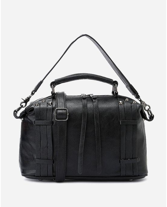 Spring Leather Solid Bag - Black
