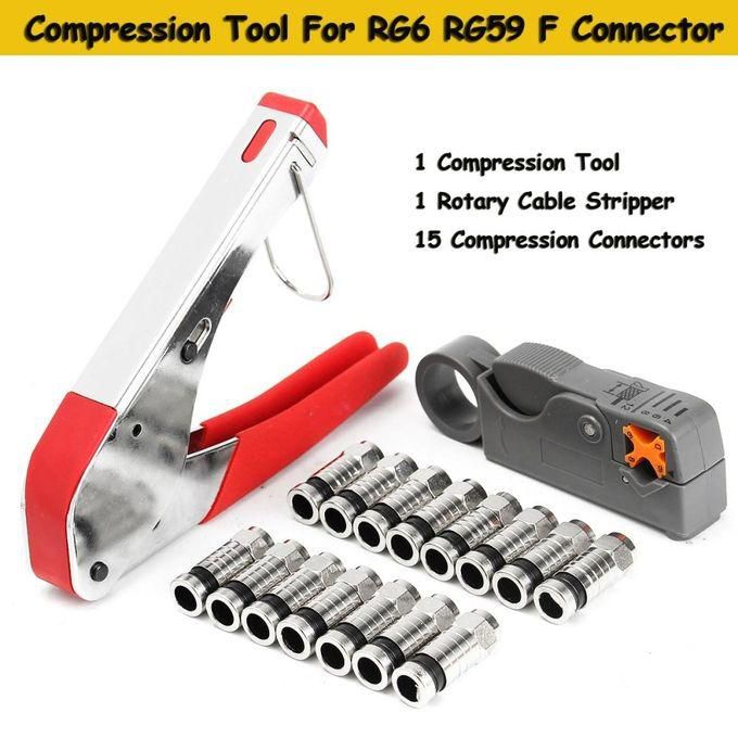 Connector Compression Tool for Coaxial RG6 RG59 F BNC RCA Crimper coax cable