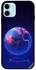 غطاء حماية واق لهاتف أبل آيفون 12 بتصميم للكرة الأرضية باللون الأزرق