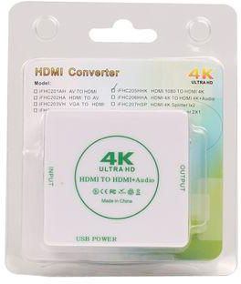 Switch2com 4K HDMI to HDMI + Audio Separator (White)