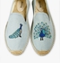 Blue Peacock Embroidered Smoking Slippers