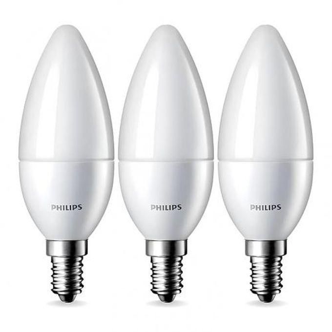 Philips Star LED Candle Bulb E14 6 Watt 6500K 600 Lumen White 3 Pieces