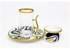 Tea Cawa Set with Saucer Elegant Turkish Estikana Cups for Tea Coffee Set of 18 pcs Made in Turkey - ETS8801