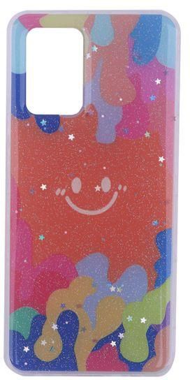 OPPO A74 / F19 - Smiley Face Multicolor Silicone Cover With Stars And Glitter