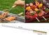 Barbecue Skewer Stainless Steel Needles Sticker With Wooden Handle - Outdoor Grill Accessories (12 Pcs)