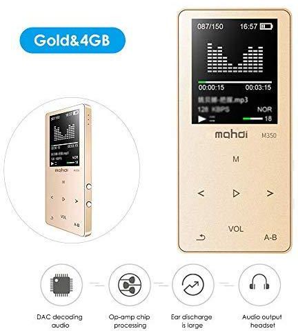 Bundle of 2, Docooler Mahdi M350 MP3 Player Metal Sport Mini Portable Audio 4G/8G Music Player