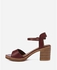 Shoe Room Leather Sandals-Maroon