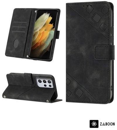 Protective Case For Samsung Galaxy S21 Ultra 5G Skin-feel Embossed Leather
