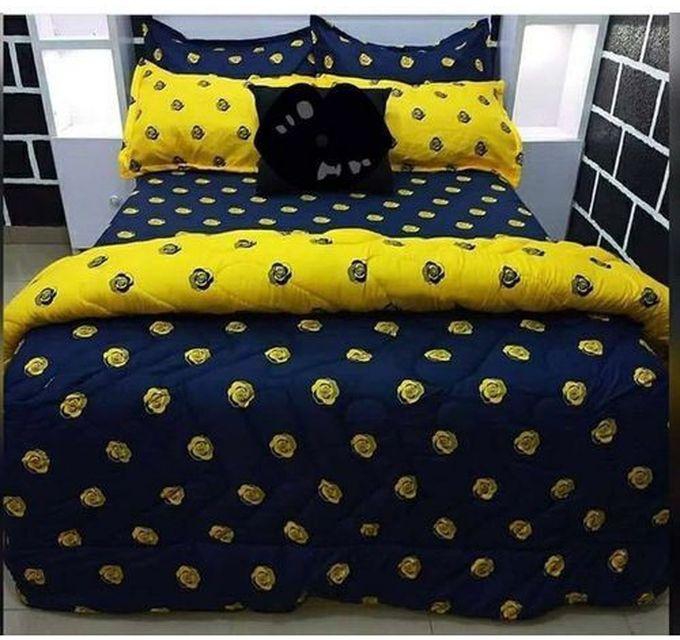 Duvet ,Bedsheet With Pillow Cases -Blue/Yellow