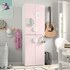 SMÅSTAD Wardrobe - white pale pink/with 2 clothes rails 60x42x181 cm