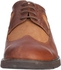 Steps Dotted Accent Round Toe Lace-up Oxford Shoes for Men - Camel, 45