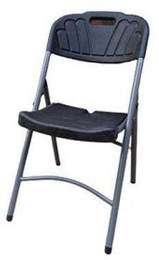 Foldable Mobile Plastic Chair- Black (Heavy Duty)