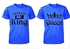 Mauton Couple's KING & QUEEN 2-in-1 Printed Tshirt -BLUE