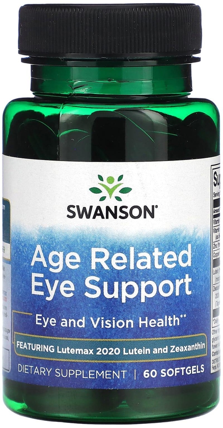 Swanson (سوانسون)‏, دعم العين المرتبط بالعمر ، 60 كبسولة هلامية