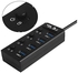 4-port USB 3.0 Portable Hub with USB 3.0 Cable, Switch For Imac, MacBook, And Pc